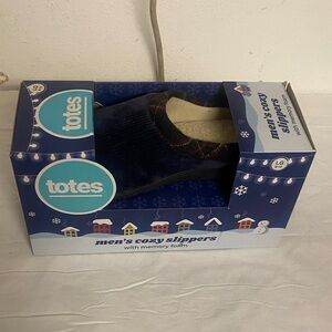 totes Men's Cozy Slippers - Navy Blue